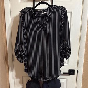 Black and White Striped Women's Top